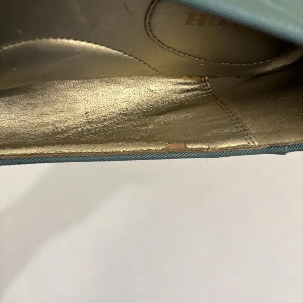 Coach Teal Green Patent Leather Loafers Women 6 US